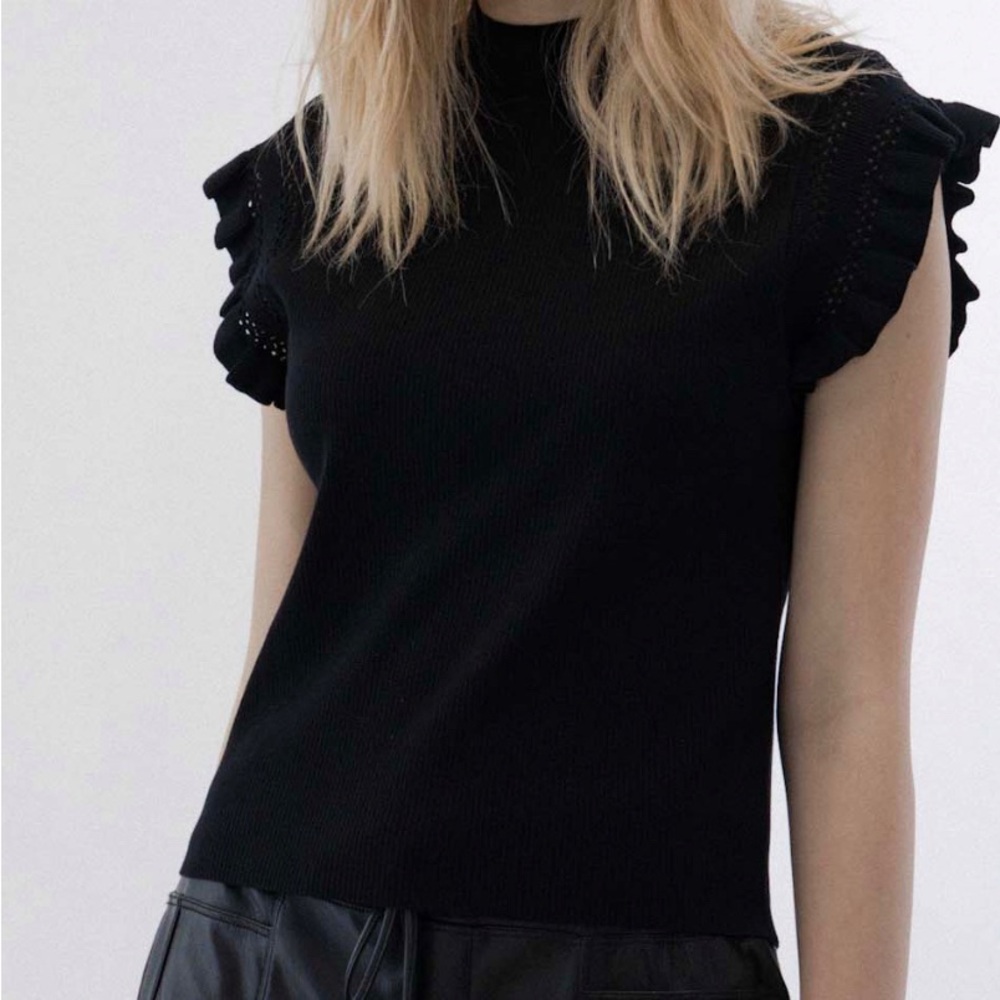 MELISSA NEPTON Black Crochet Sweater
